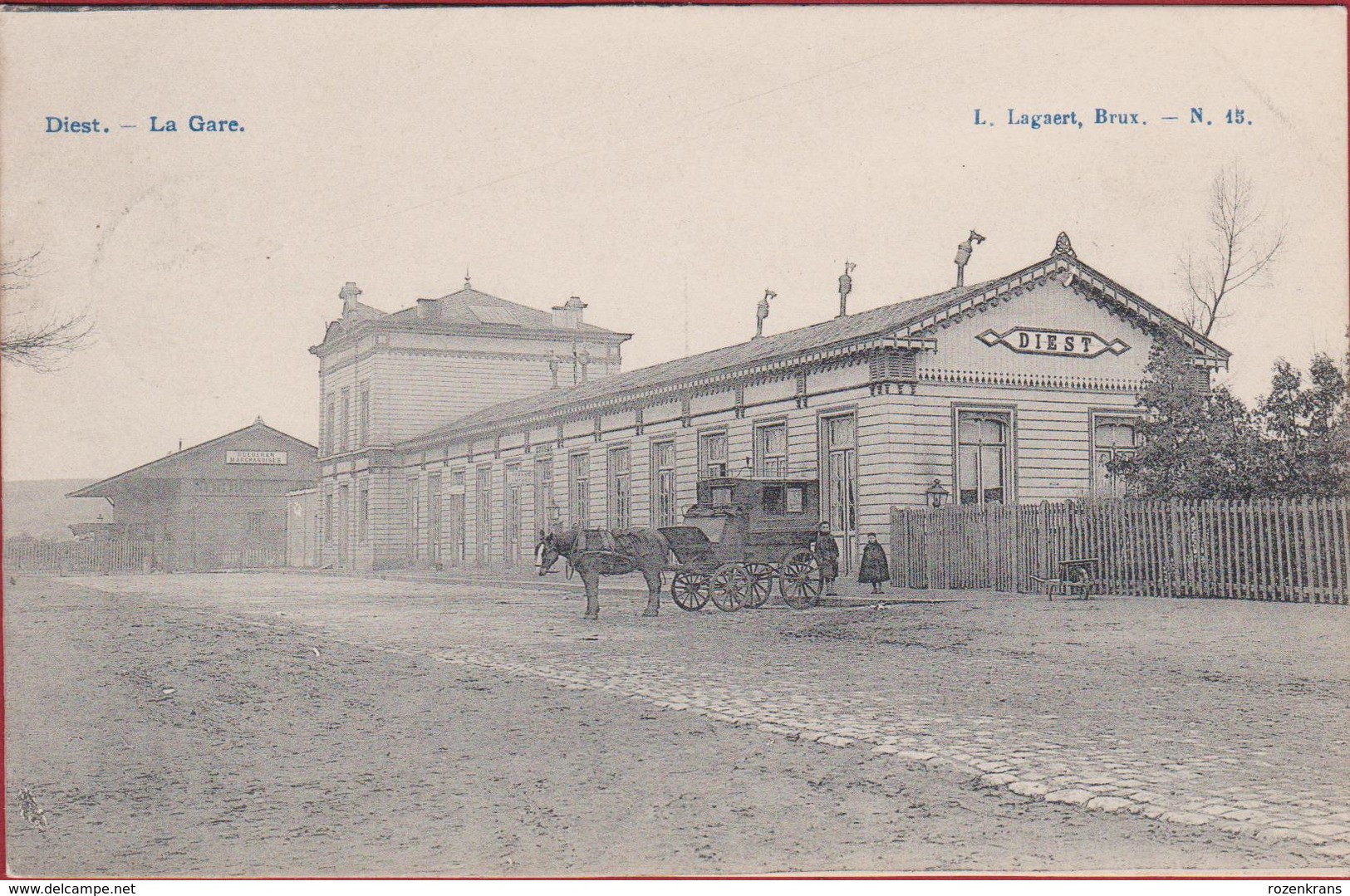 Diest La Gare Het Station Statie Paard En Koets Geanimeerd 1907 (In Zeer Goede Staat) - Diest