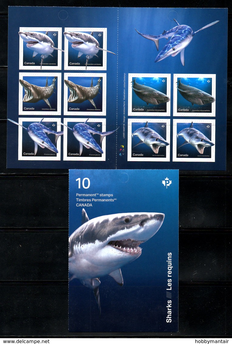 CANADA, 2018,FISHES-SHARKS, BOOKLET,  MNH**, NEW!! - Poissons