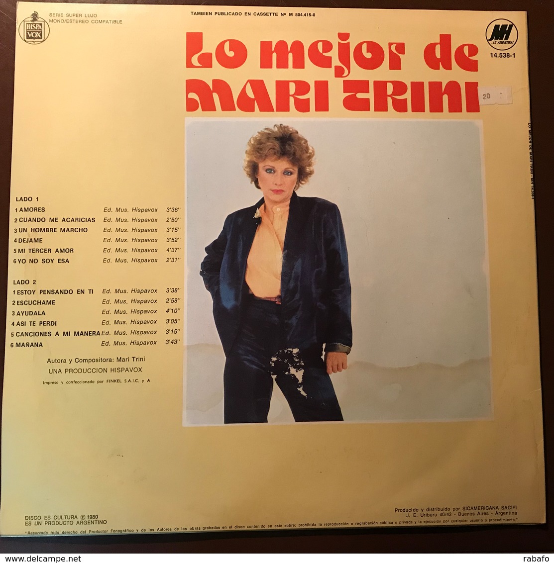 LP Recopilatorio Y Argentino De Mari Trini Año 1980 - Autres - Musique Espagnole