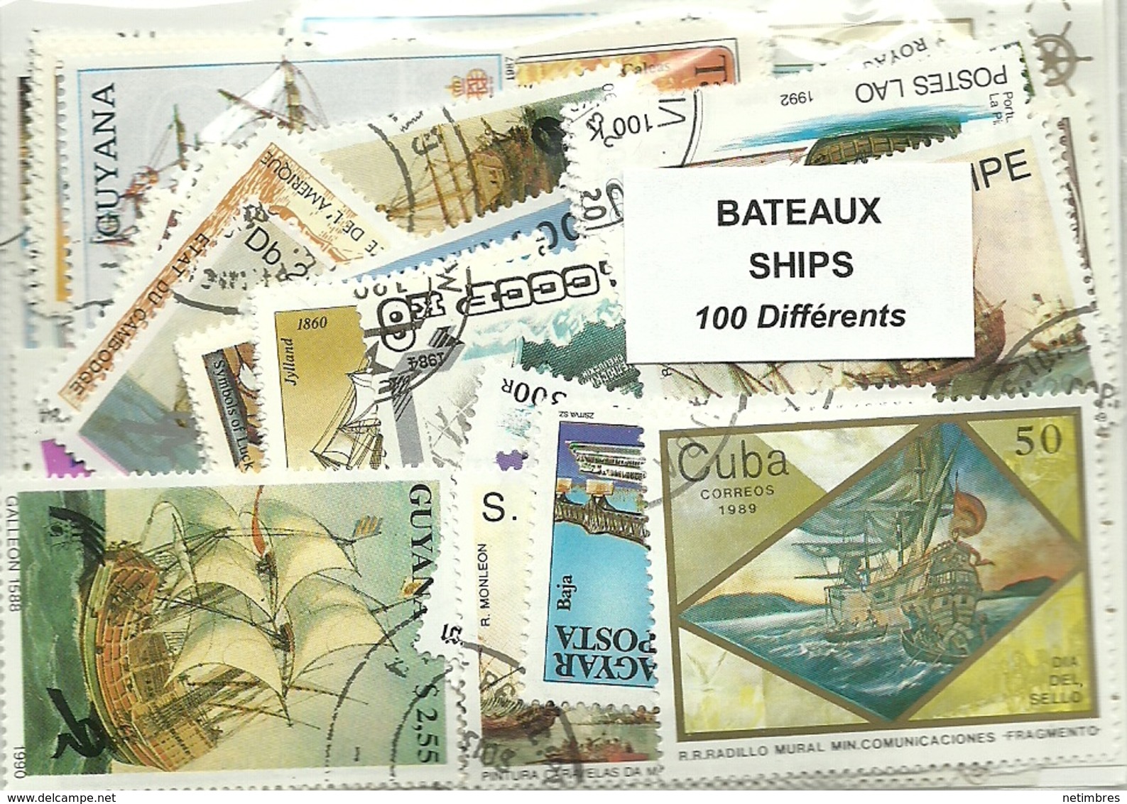 Lot 100 Timbres Thematique " Bateaux " - Bateaux