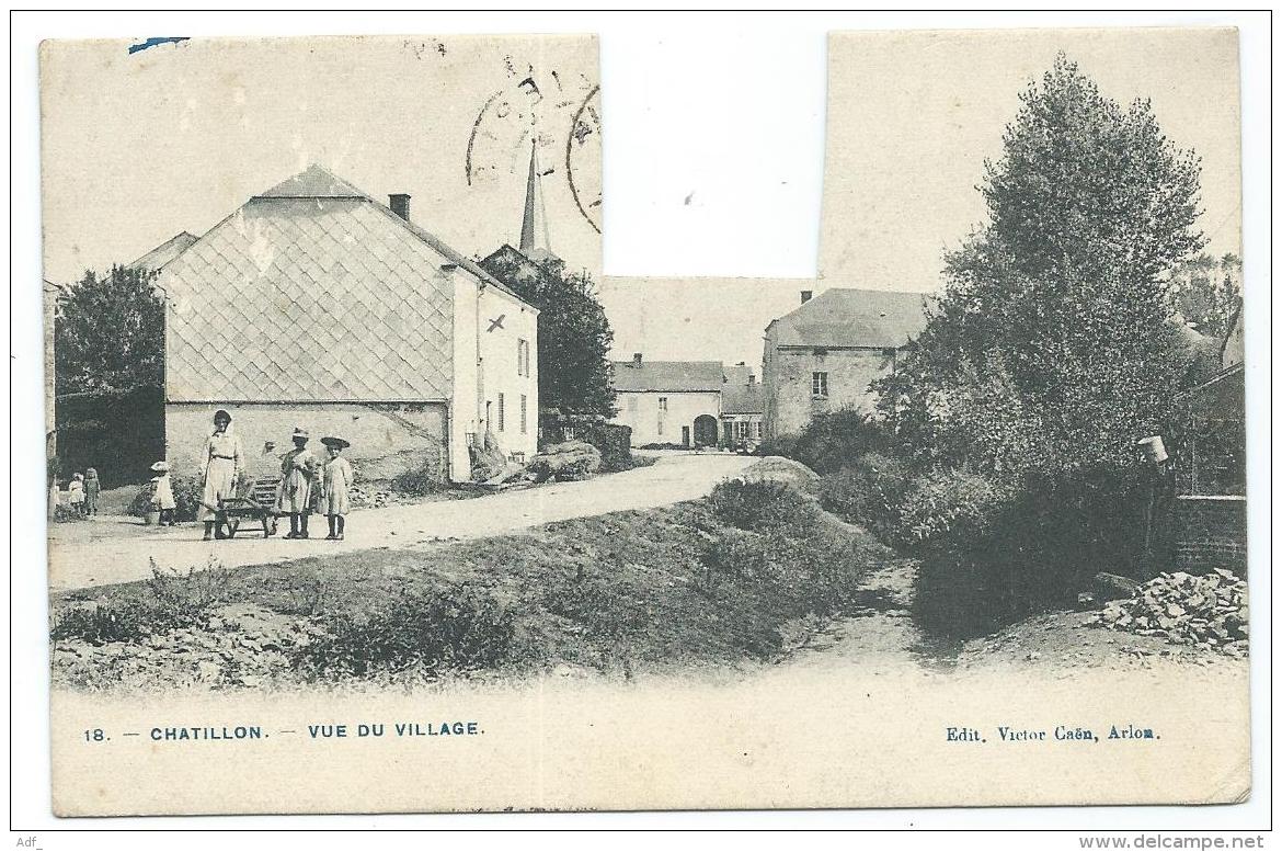 CPA ANIMEE CHATILLON, VUE DU VILLAGE, ANIMATION, PROVINCE DE LUXEMBOURG, BELGIQUE - Saint-Léger