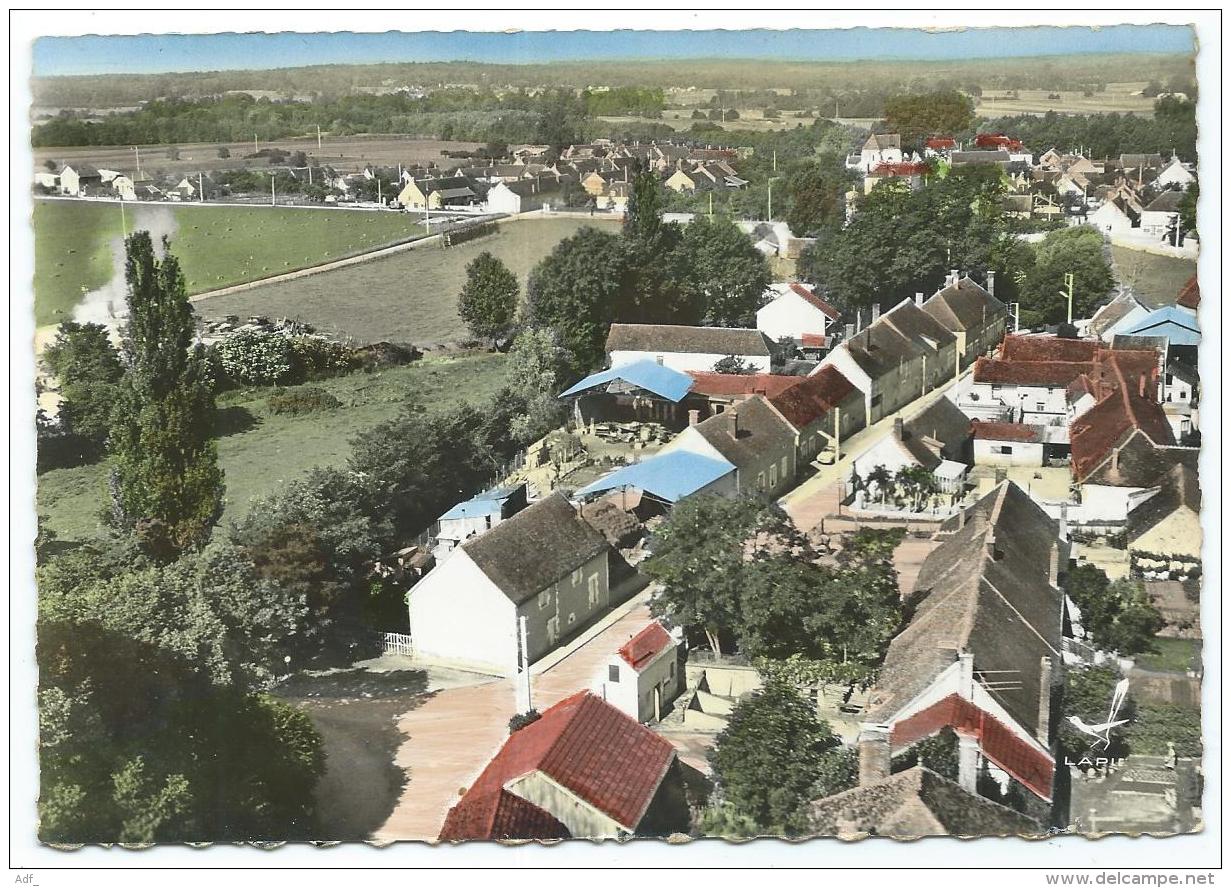 CPSM COLORISEE EN AVION AU DESSUS DE... GURGY, VUE GENERALE AERIENNE, YONNE 89 - Gurgy