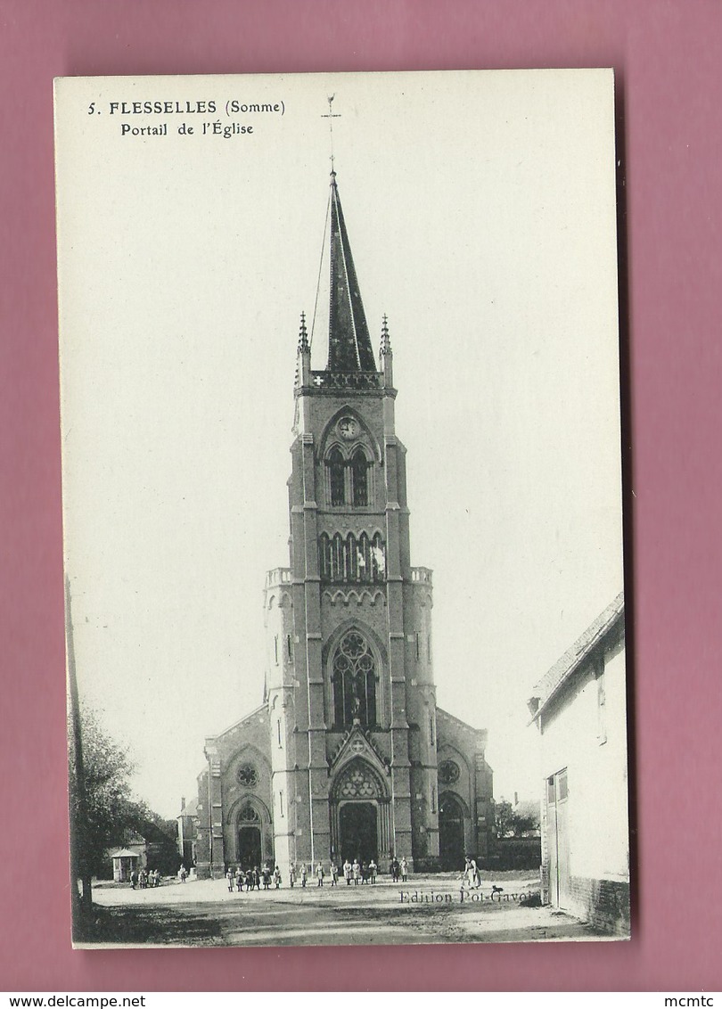 CPA - Flesselles - (Somme) - Portail De L'église - Autres & Non Classés