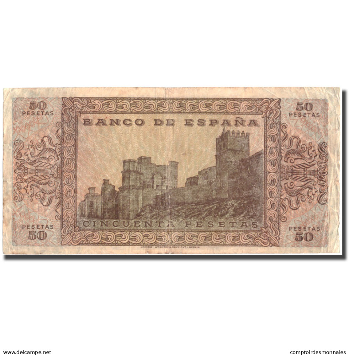 Billet, Espagne, 50 Pesetas, 1938, 1938-05-20, KM:112a, TTB - 50 Peseten