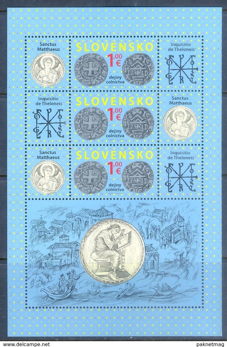 H151- Slovensko Slovakia 2014. Customs History. Numismatics. - Unused Stamps