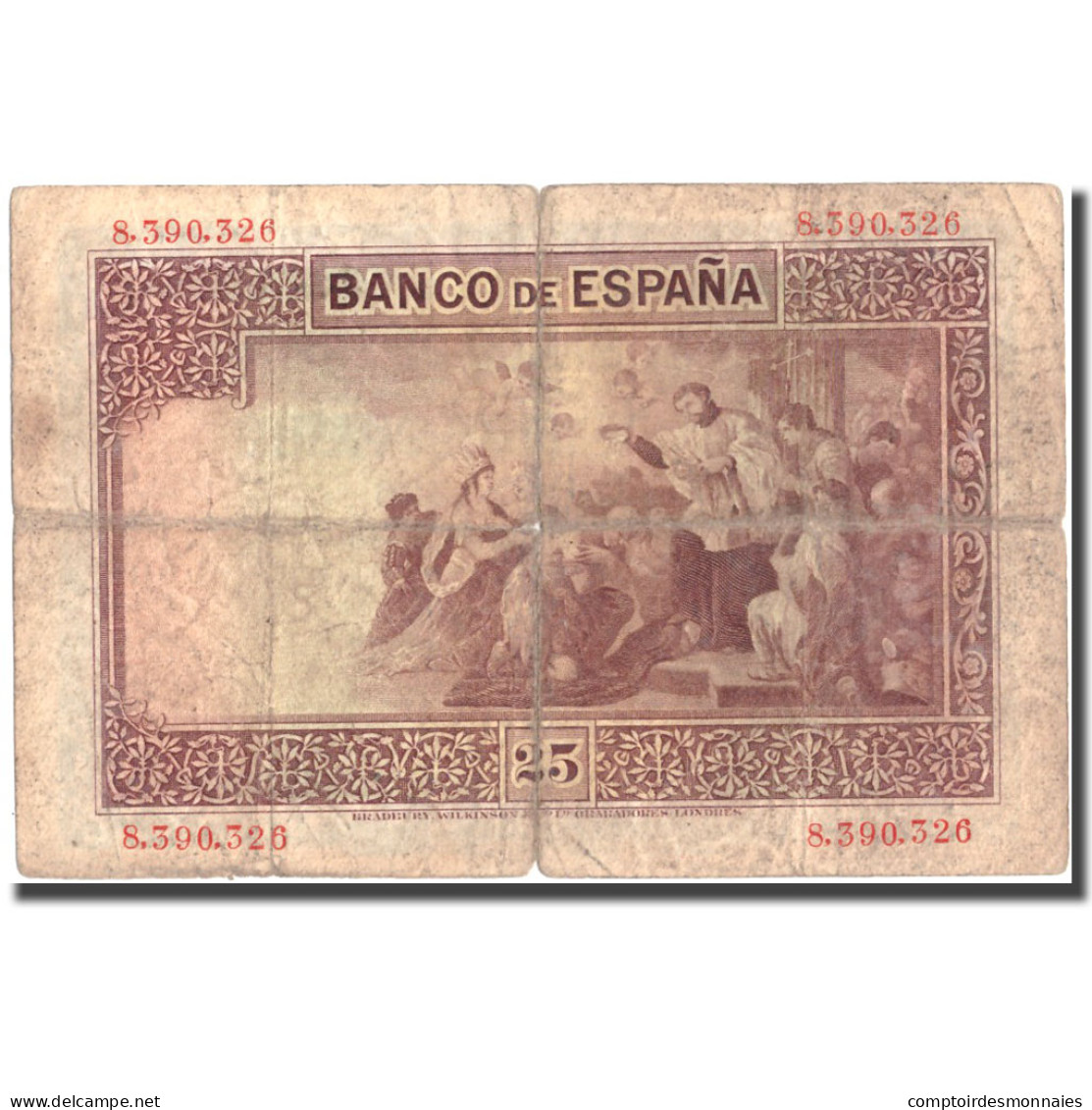 Billet, Espagne, 25 Pesetas, 1926, 1926-10-12, KM:71a, TB - 1-2-5-25 Pesetas