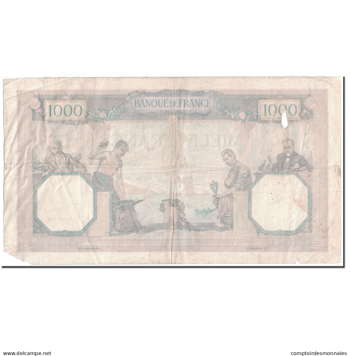 France, 1000 Francs, 1932, 1932-02-25, TB, Fayette:37.6, KM:79b - 1 000 F 1927-1940 ''Cérès Et Mercure''