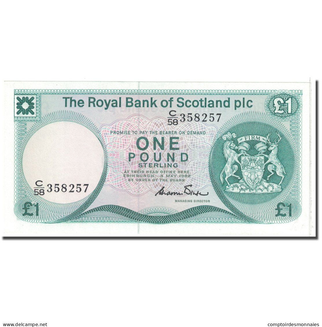 Billet, Scotland, 1 Pound, 1982, 1982-05-03, KM:341a, SPL - 1 Pound