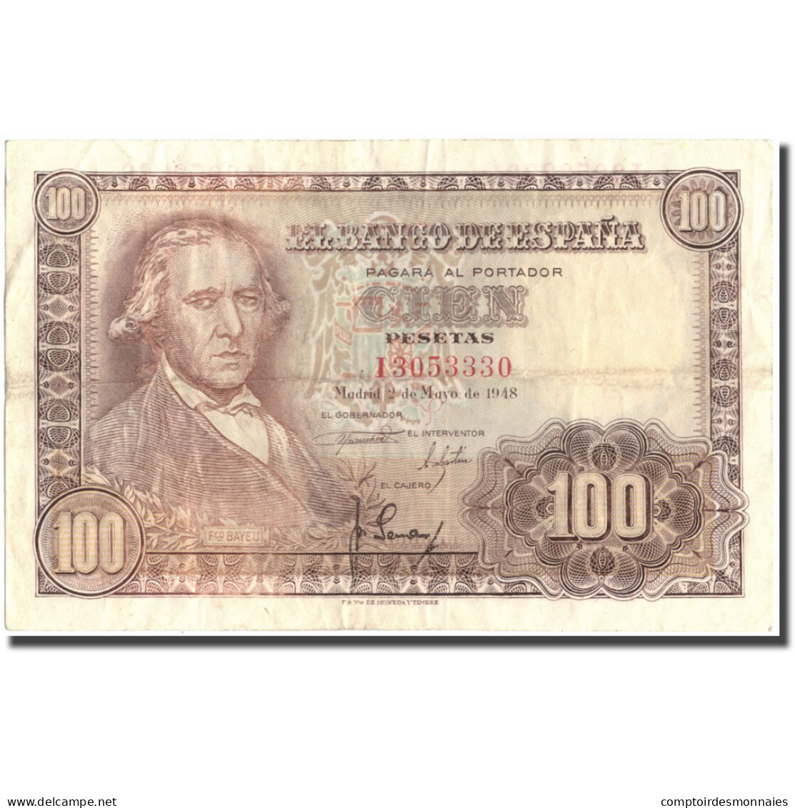 Billet, Espagne, 100 Pesetas, 1948, 1948-05-02, KM:137a, TTB - 100 Pesetas