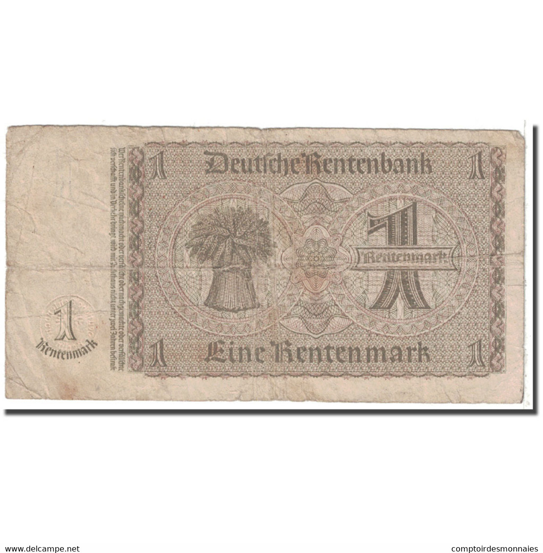 Billet, Allemagne, 1 Rentenmark, 1937, 1937-01-30, KM:173b, B - Bundeskassenschein