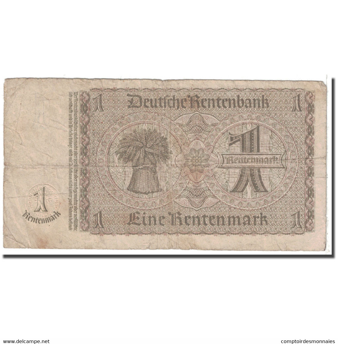 Billet, Allemagne, 1 Rentenmark, 1937, 1937-01-30, KM:173b, B - [13] Bundeskassenschein