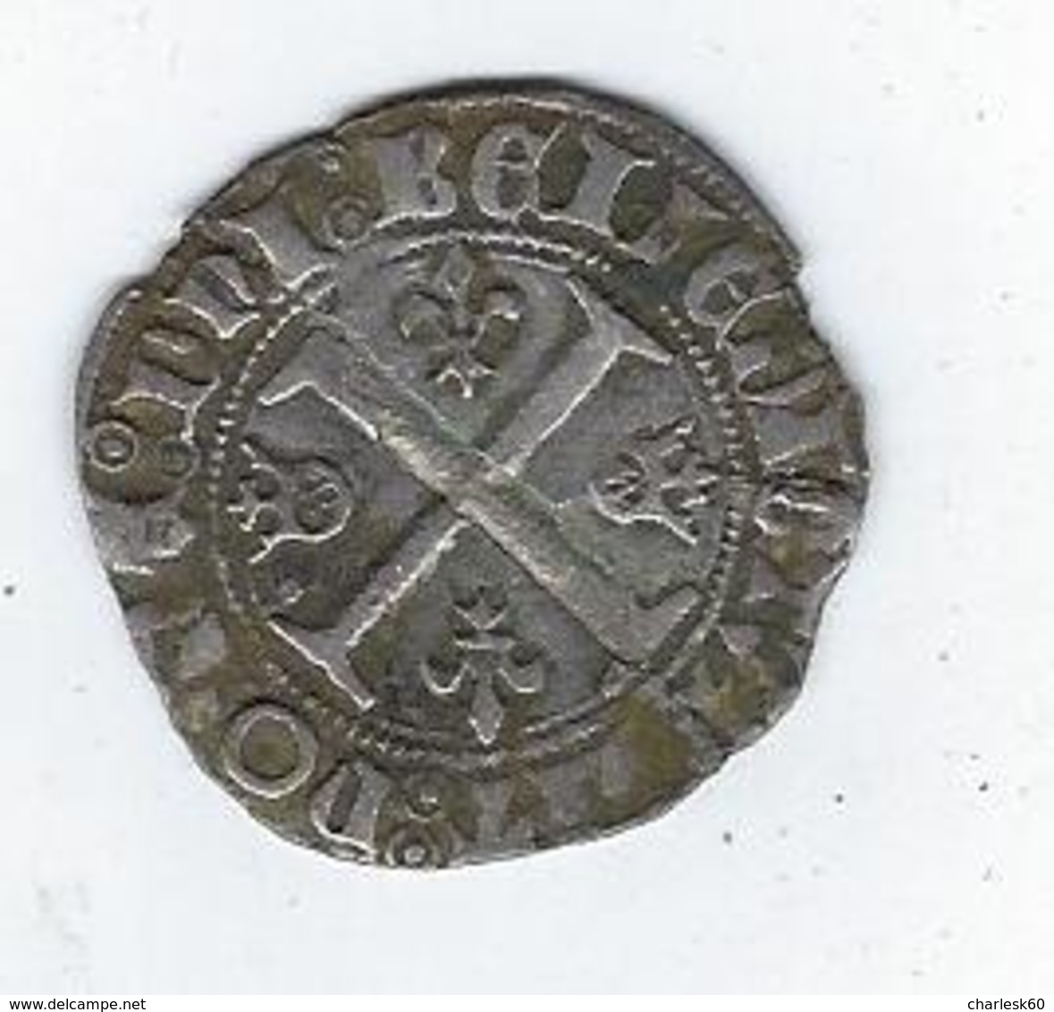 Monnaie France Charles VI Blanc Guénar - 1380-1422 Carlo VI Il Beneamato