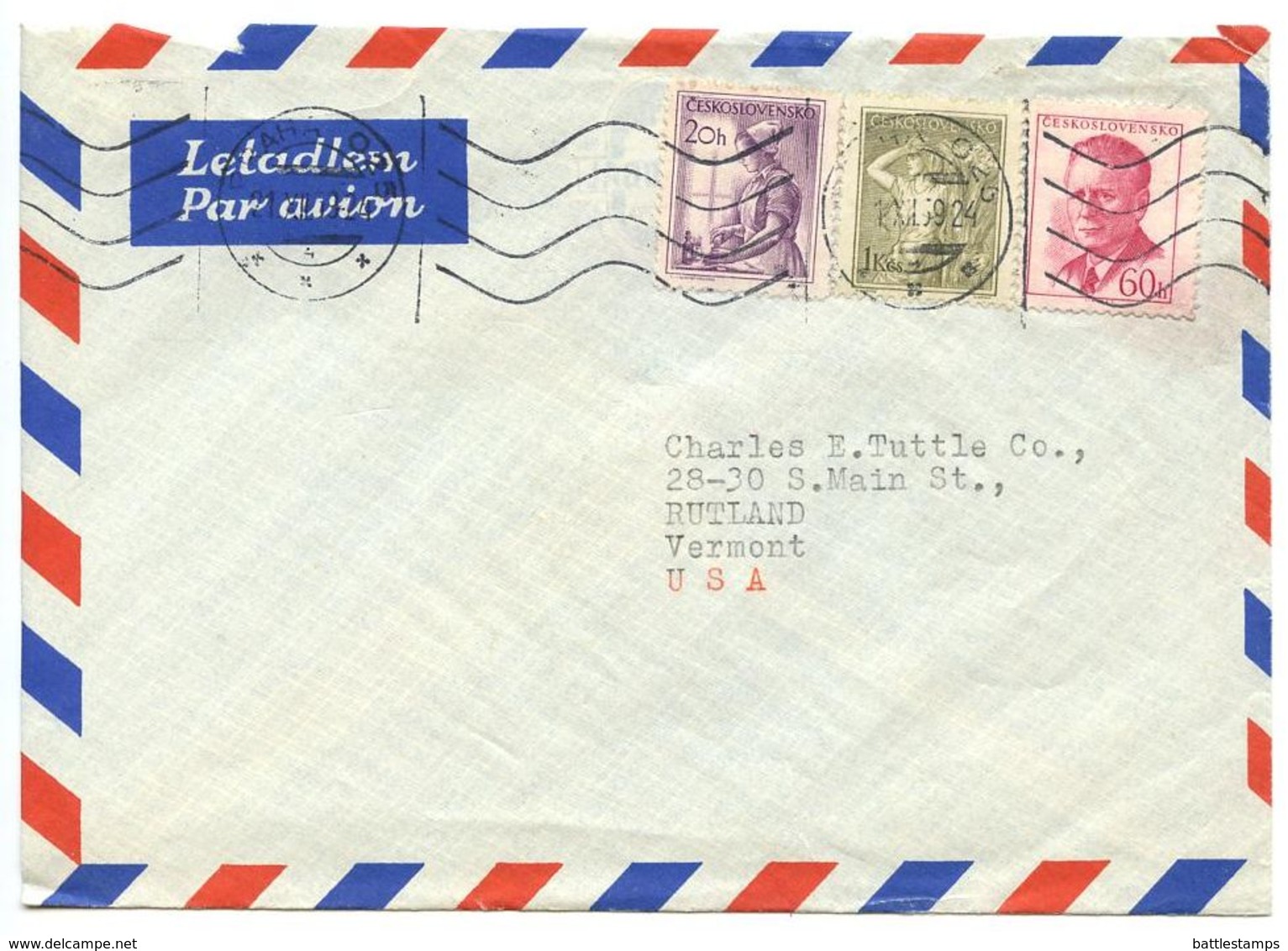 Czechoslovakia 1959 Airmail Cover Prague - Dilia, Czechoslovak Theatrical & Literacy Agency - Covers & Documents