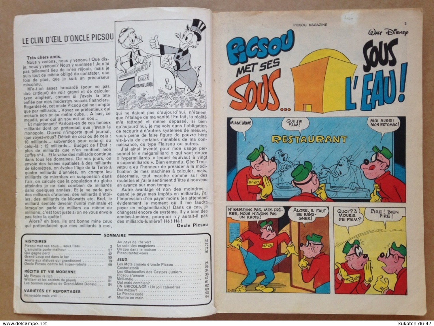 Disney - Picsou Magazine - Année 1976 - N°58 (avec Grand Défaut D'usure) - Picsou Magazine