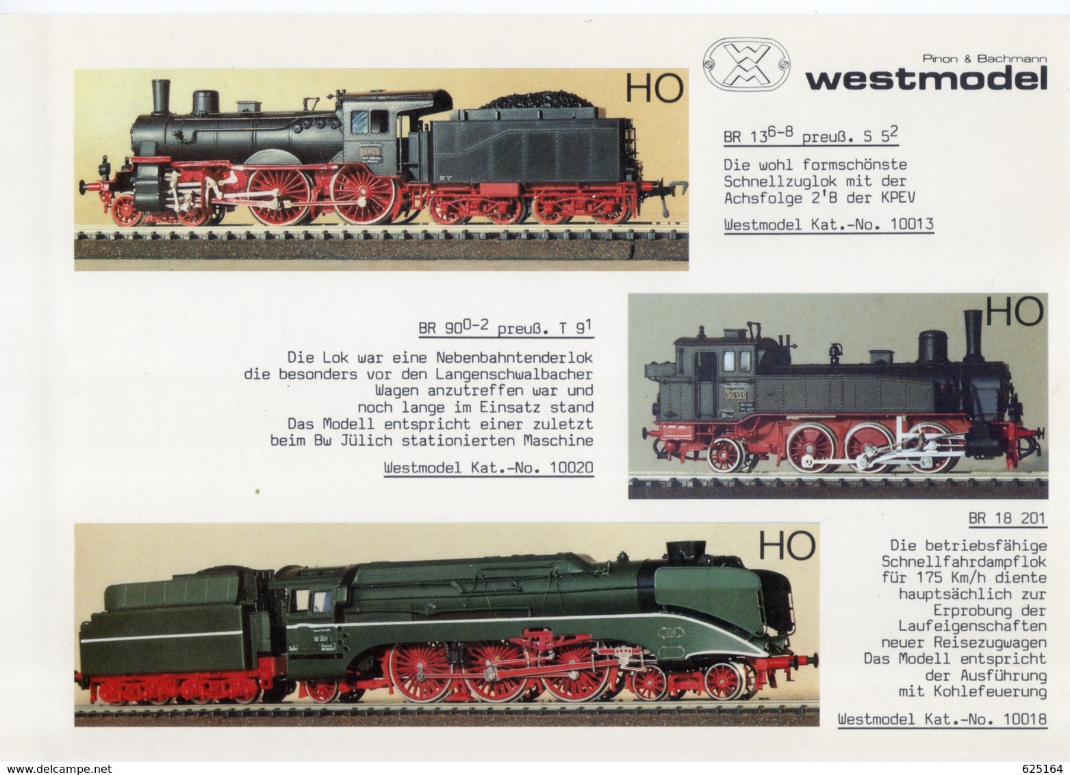 Catalogue WESTMODEL Kleinserien 1984  HO 1/87 Pinon & Bachmann - German