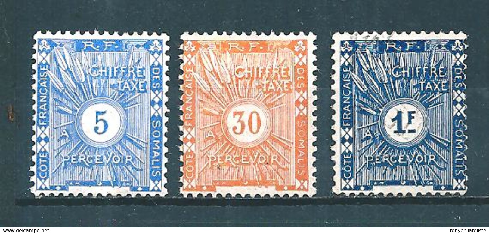 Colonies Francaise  Timbre Taxes Des Cote De Somalis De 1915  N°1 + 5 + 8 Neufs * - Neufs