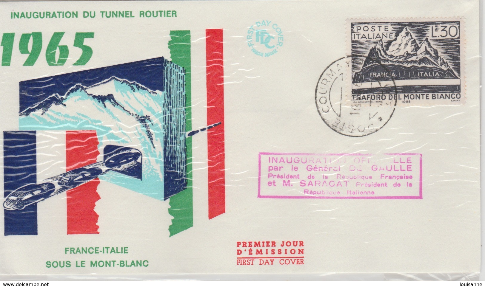 18 / 7  / 194 -  Enveloppe. Premier. Jour  D'émission. -  Inauguration. Du. Tunnel. Routier  1965 - Sin Clasificación