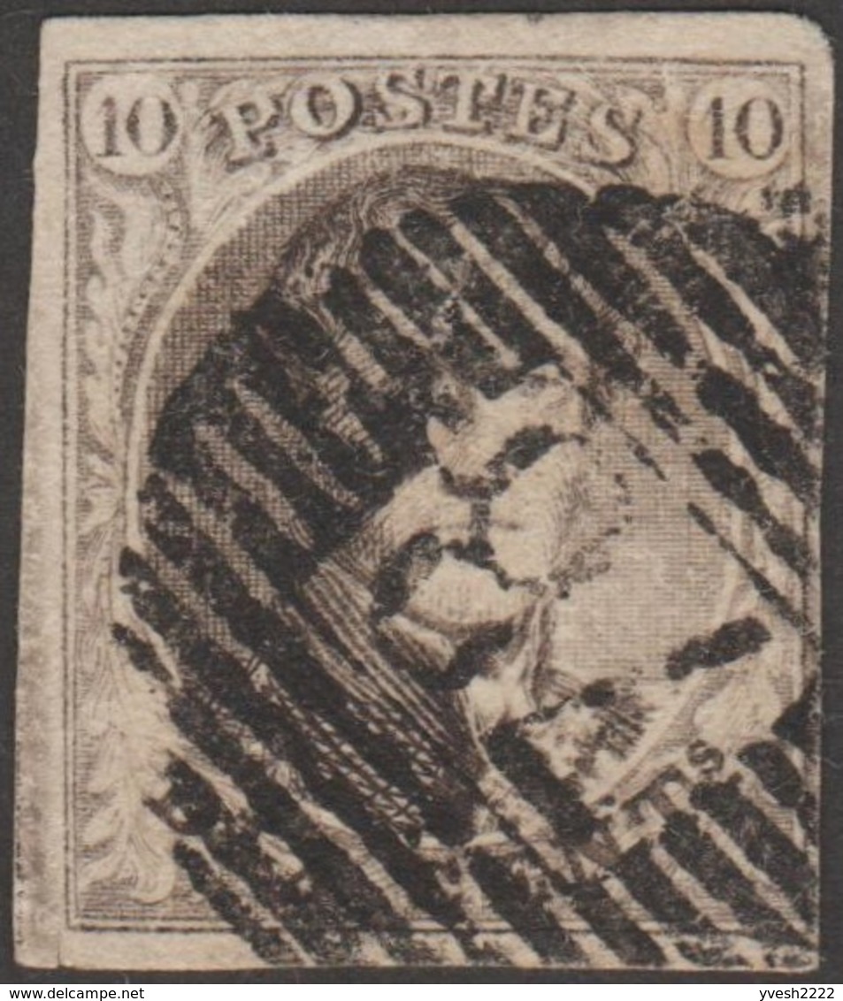 Belgique 1854 COB 6B. 10 C. Médaillon Papier Vergé Verticalement, Cachet De Perception P78 Malines. Superbe - 1851-1857 Médaillons (6/8)