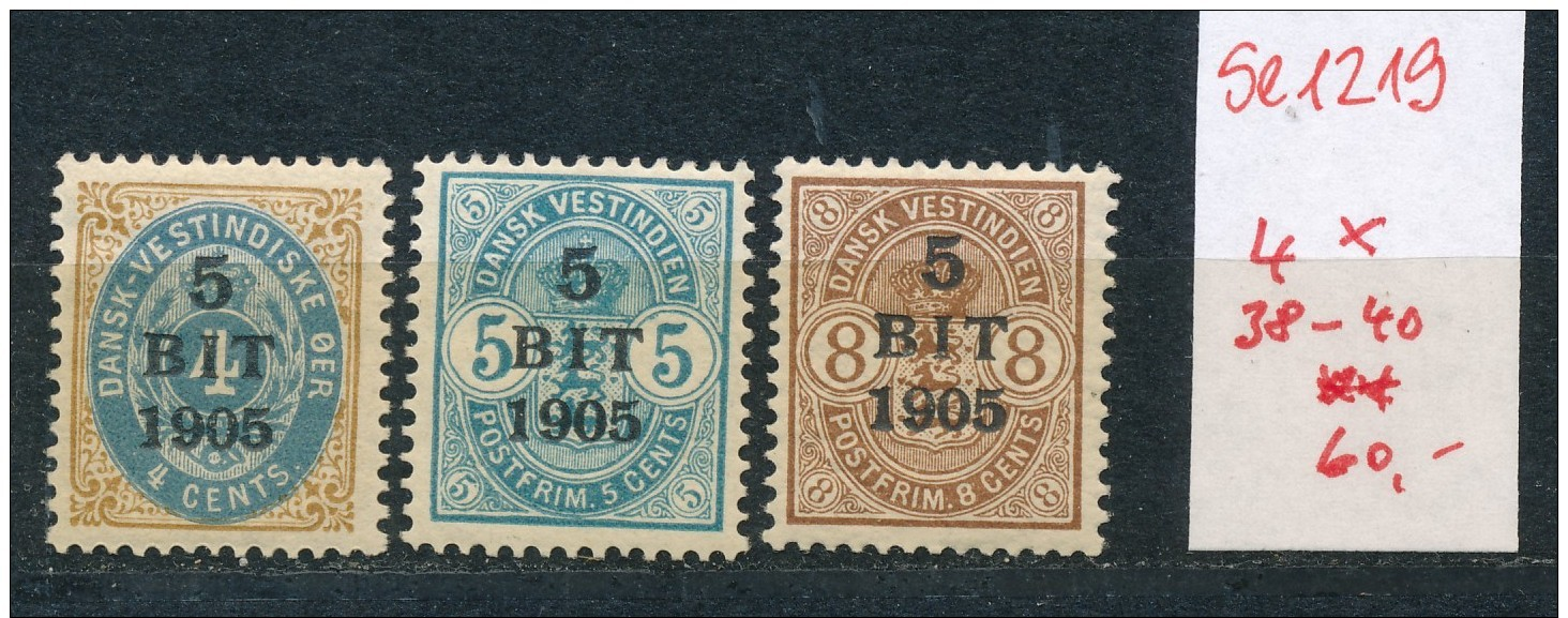 Dänemark -Westindien  Nr. 38-40 **   (se1219   ) Siehe Scan - Dänische Antillen (Westindien)