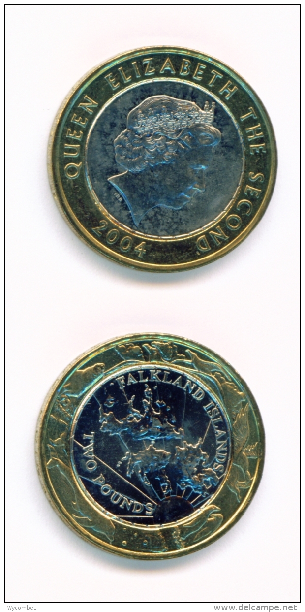 FALKLAND ISLANDS  -  2004  &pound;2 Bimetalic UNC Coin - Falkland Islands