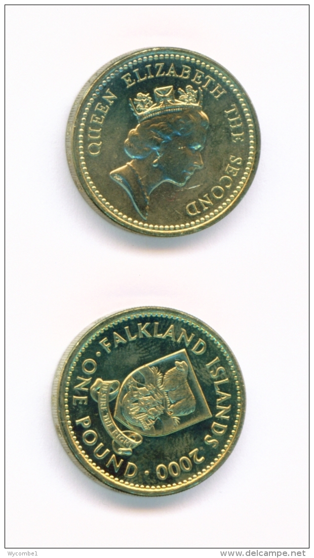 FALKLAND ISLANDS  -  2000  &pound;1  UNC Coin - Falkland Islands
