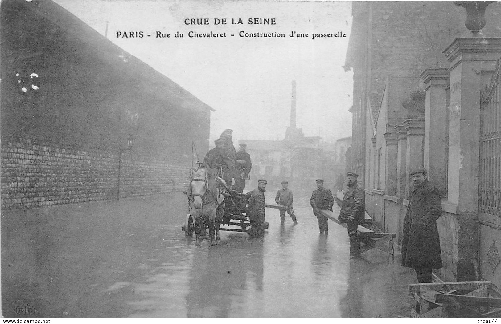 ¤¤  -  PARIS  -  Crue De La Seine  -  Rue Du Chevaleret  -  Construction D'une Passerelle  -  Inondation   -  ¤¤ - Arrondissement: 16