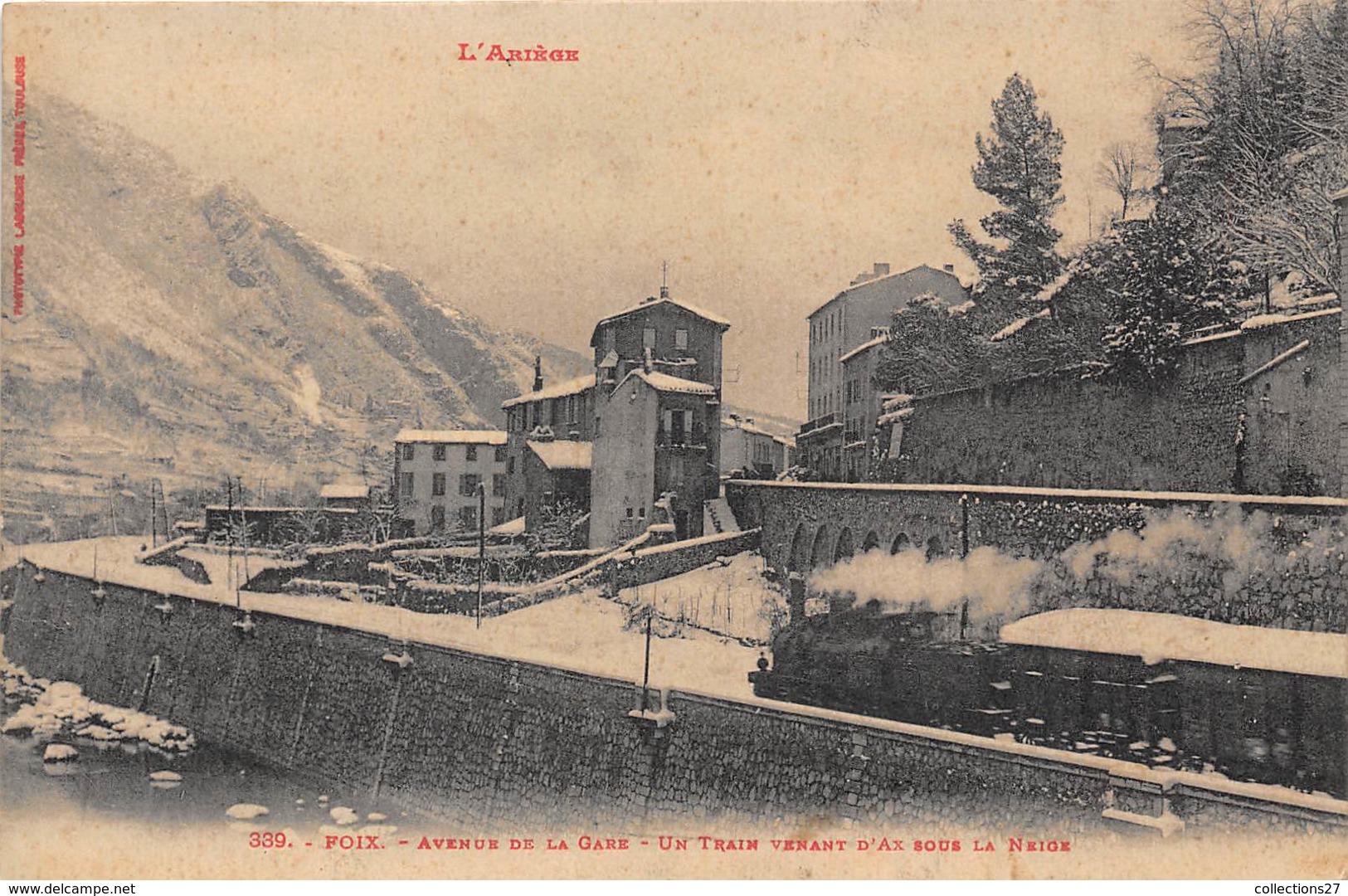 09-FOIX- AVENUE DE LA GARE - UN TRAIN VENANT D'AX SOUS LA NEIGE - Foix