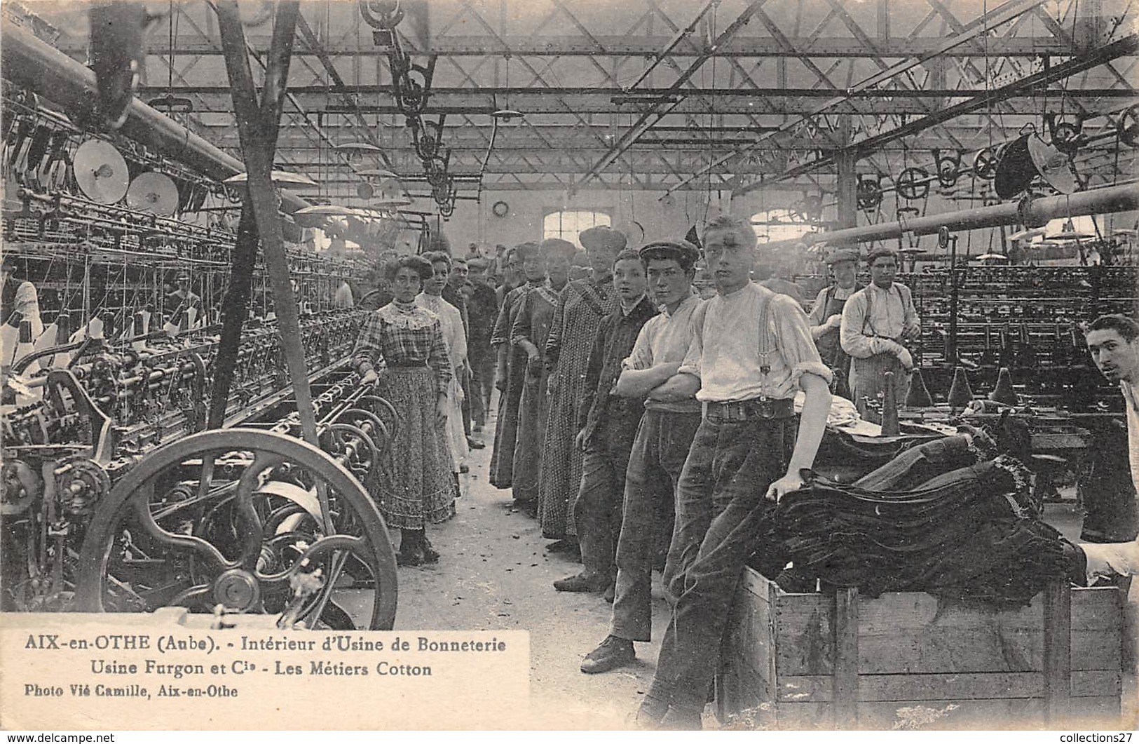 10-AIX-EN-OTHE- INTERIEUR D'USINE DE BONNETERIE , USINE FURGON,ET Cie LES METIERS COTTON - Autres & Non Classés