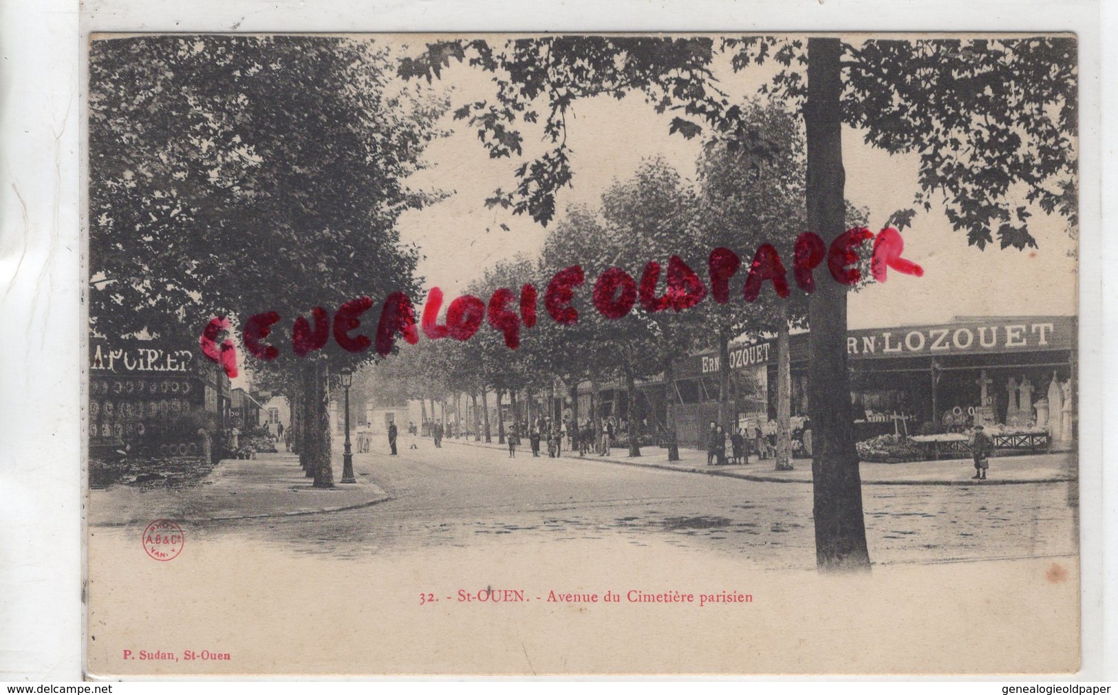 93- SAINT OUEN -  ST OUEN - AVENUE DU CIMETIERE PARISIEN - LOZOUET - CARTE PRECURSEUR - Saint Ouen