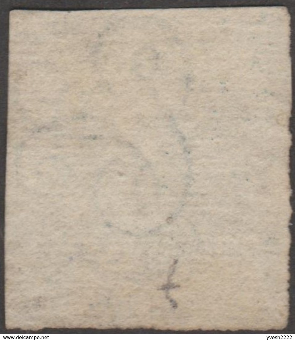 Belgique 1854 COB 7B. 20 C. Médaillon Papier Côtelé Horizontalement, Cachet De Perception P133 Ypres - 1851-1857 Médaillons (6/8)