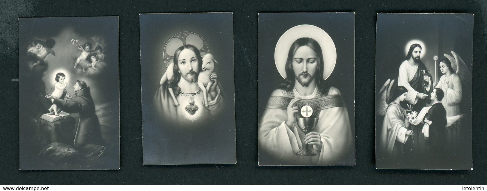 40# LOT 4 MINI IMAGES RELIGIEUSES DE 3 X 4,5 CM - Images Religieuses