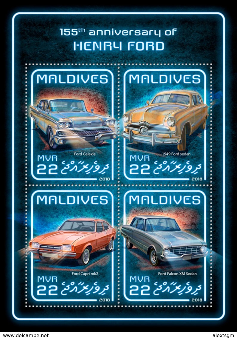 MALDIVES 2018 - Ford Cars. Official Issue - Cars