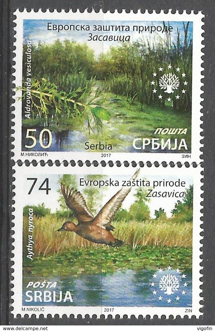 SRB 2017-748-9 SAVE NATUR, SRBIJA SERBIA, 1 X 2v, MNH - Serbia