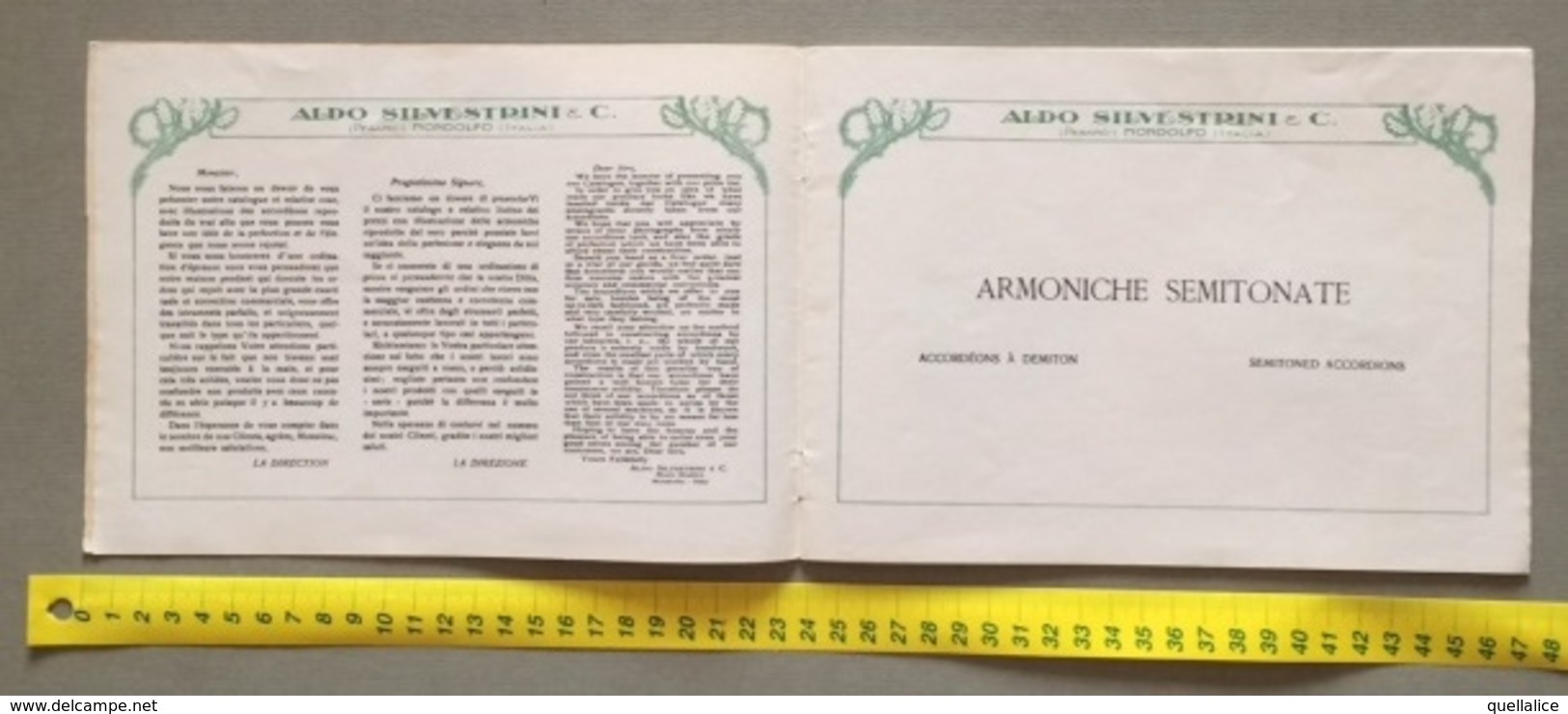 0149  "(PESARO) MONDOLFO-ALDO SILVESTRI & C. PREM. FABBRICA DI ARMONICHE-ESPORTAZ. MONDIALE" CATALOGO ORIGINALE - Publicités