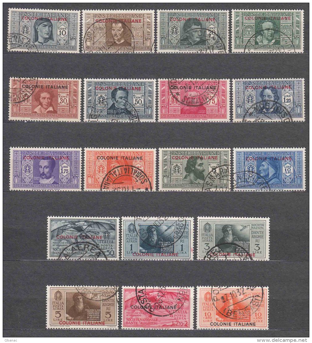 Italy Colonies General Issues, 1932 Sassone#11-22 And Posta Aerea Sassone#A8-A13 Mi#1-18 Used - General Issues