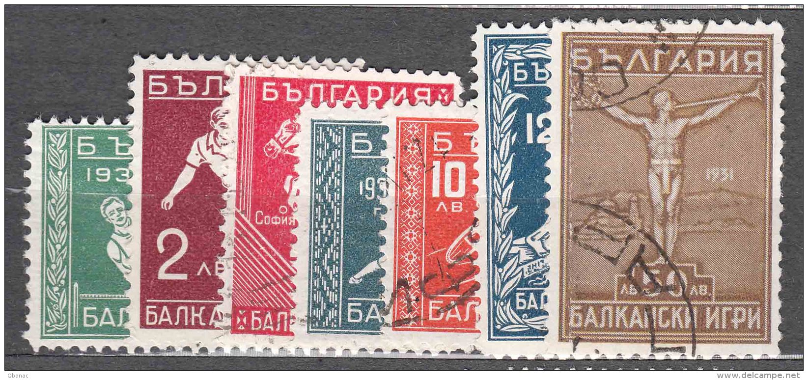 Bulgaria 1931 Sport Balkan Games Mi#242-248 Complete Set, Used - Oblitérés