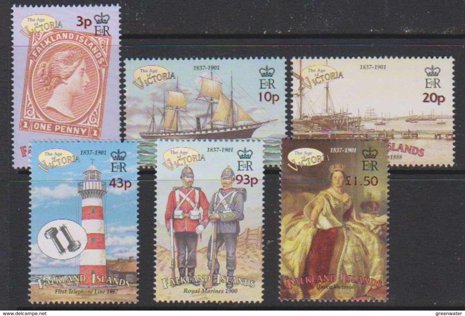 Falkland Islands 2001 Queen Victoria 6v  ** Mnh (33496B) - Falklandeilanden