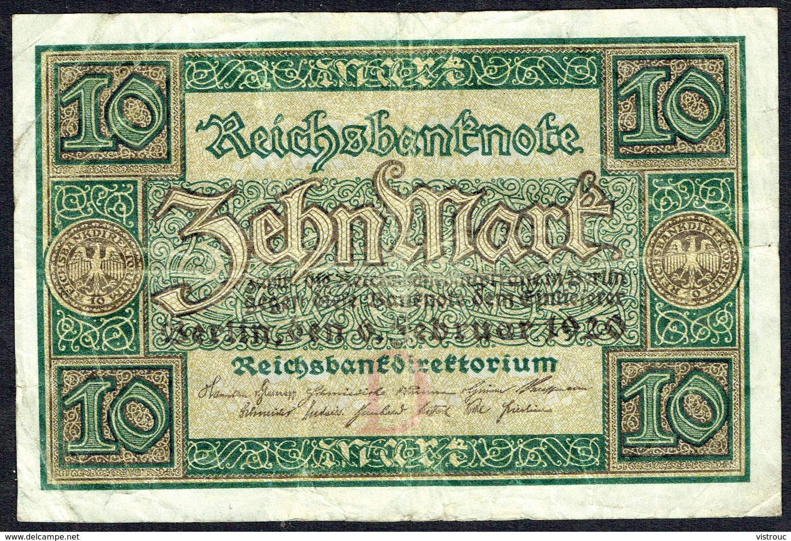 ALLEMAGNE - Reichbanknote - Zehn Mark - 10 Mark - Usagé - Used - N° M 3260527 - Année / Year 1920. - 20 Mark