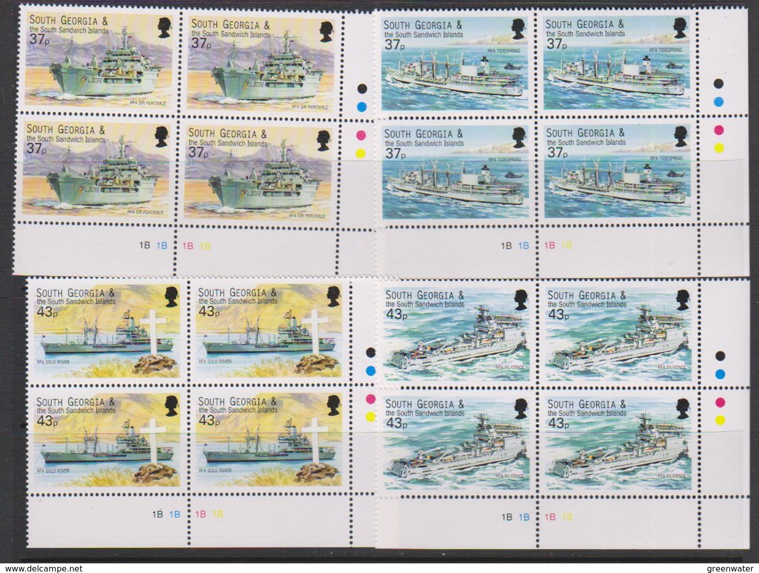 South Georgia 2001 Auxiliary Fleet 4v Bl Of 4 (corner) (39497D) - Zuid-Georgia