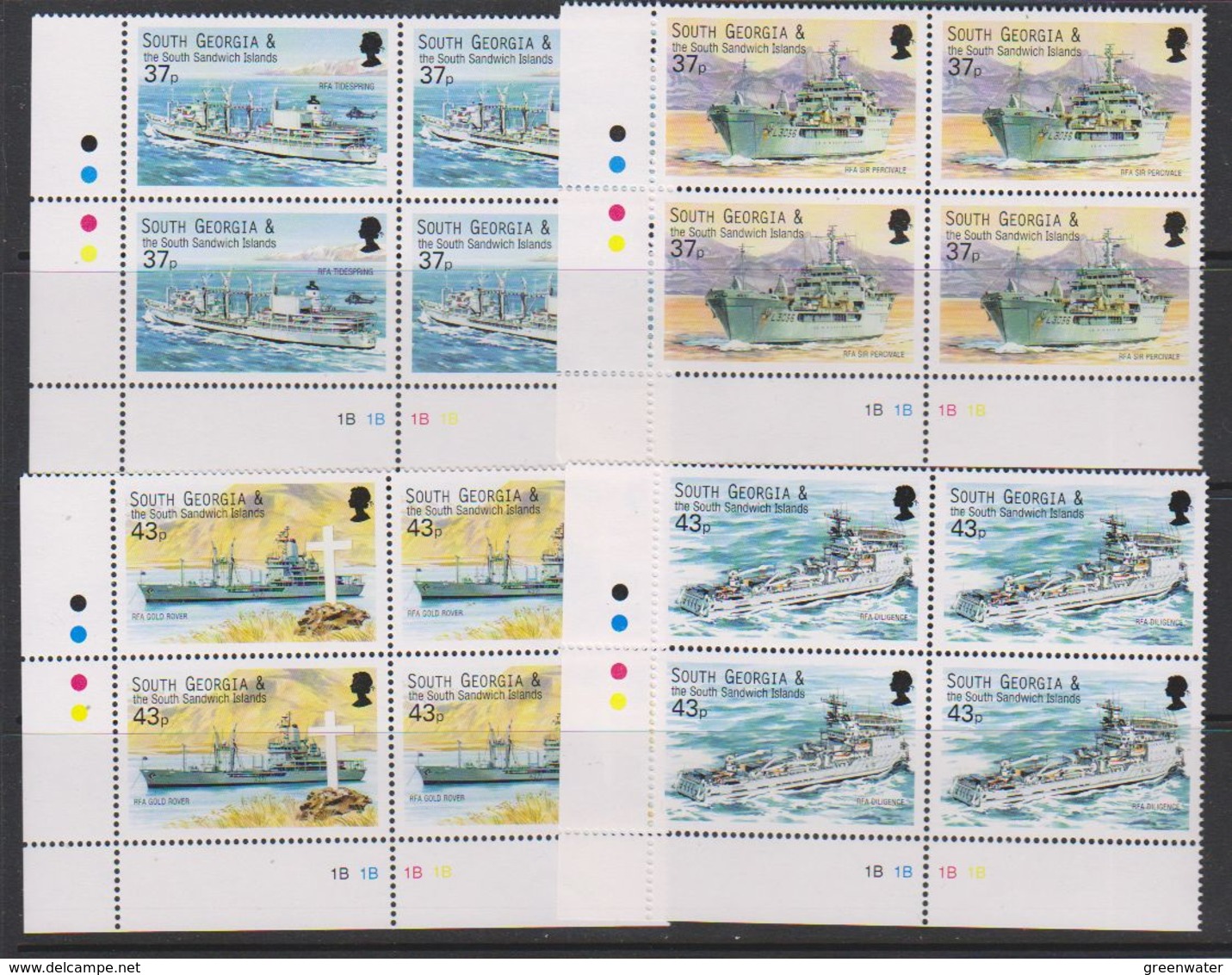 South Georgia 2001 Auxiliary Fleet 4v Bl Of 4 (corner) (39497E) - Zuid-Georgia