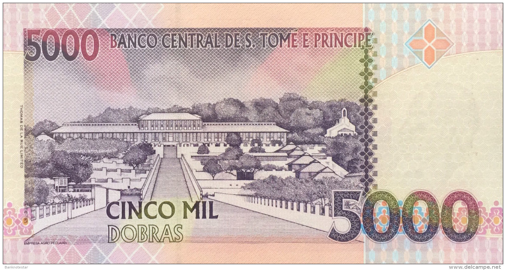 St. Thomas 5.000 Dobras, P-65a (1996) 1 Security Thread Version UNC - Sao Tomé Et Principe