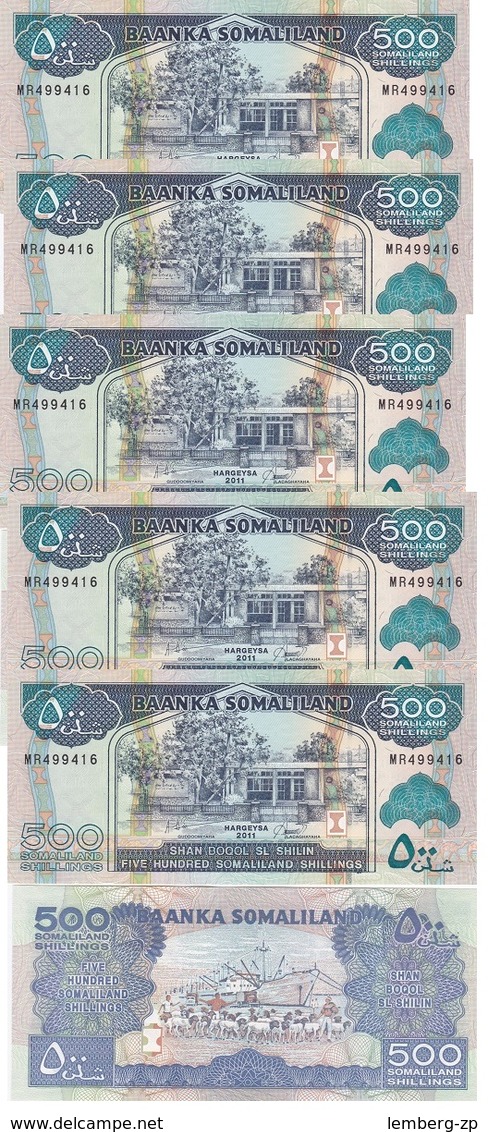 Somaliland - 5 Pcs X 500 Shillings 2011 UNC Lemberg-Zp - Somalia