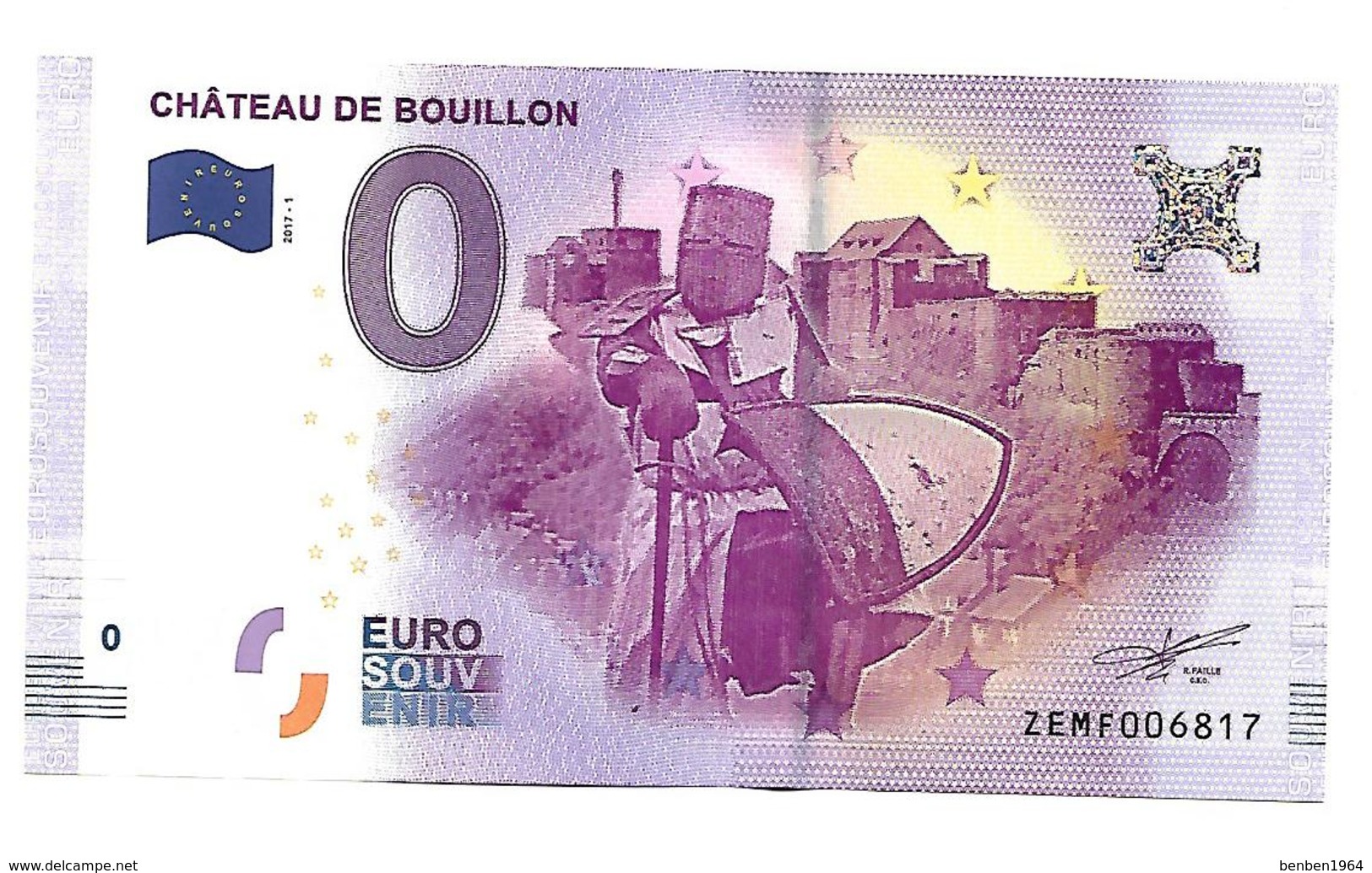 BELGIQUE  CHATEAU DE BOUILLON   (billet 0 Euro) - Autres & Non Classés