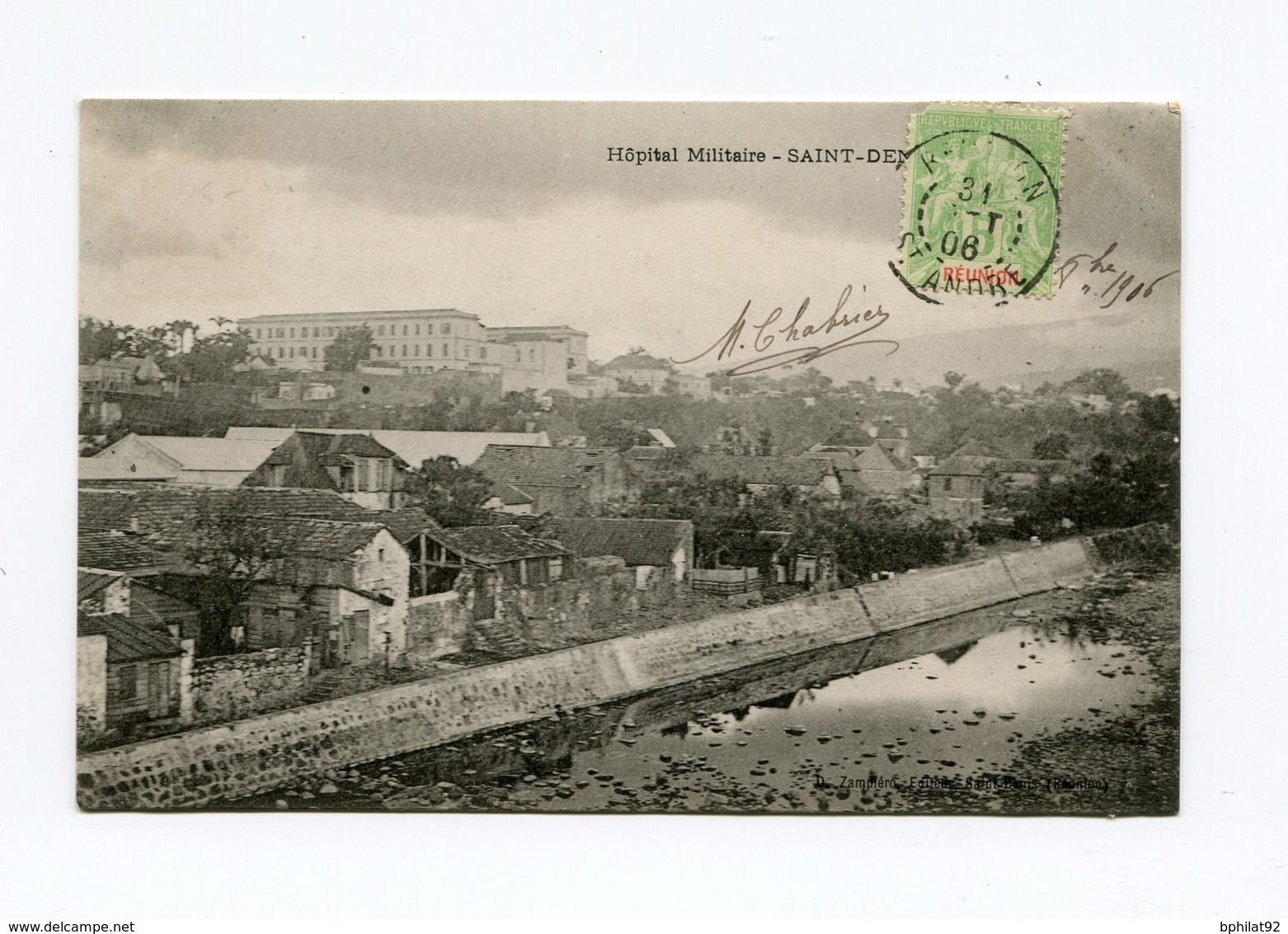 !!! CPA DE LA REUNION DE 1906 : L'HOPITAL MILITAIRE DE ST DENIS - Réunion