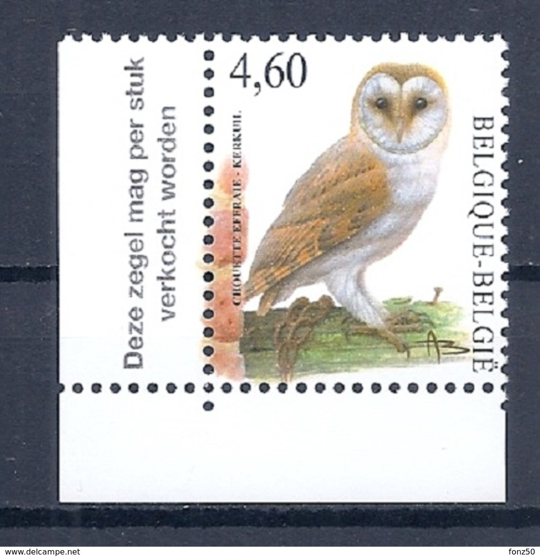 BELGIE * Buzin * Nr 3983  Vlaamse Tekst * Postfris Xx * WIT  PAPIER - 1985-.. Oiseaux (Buzin)