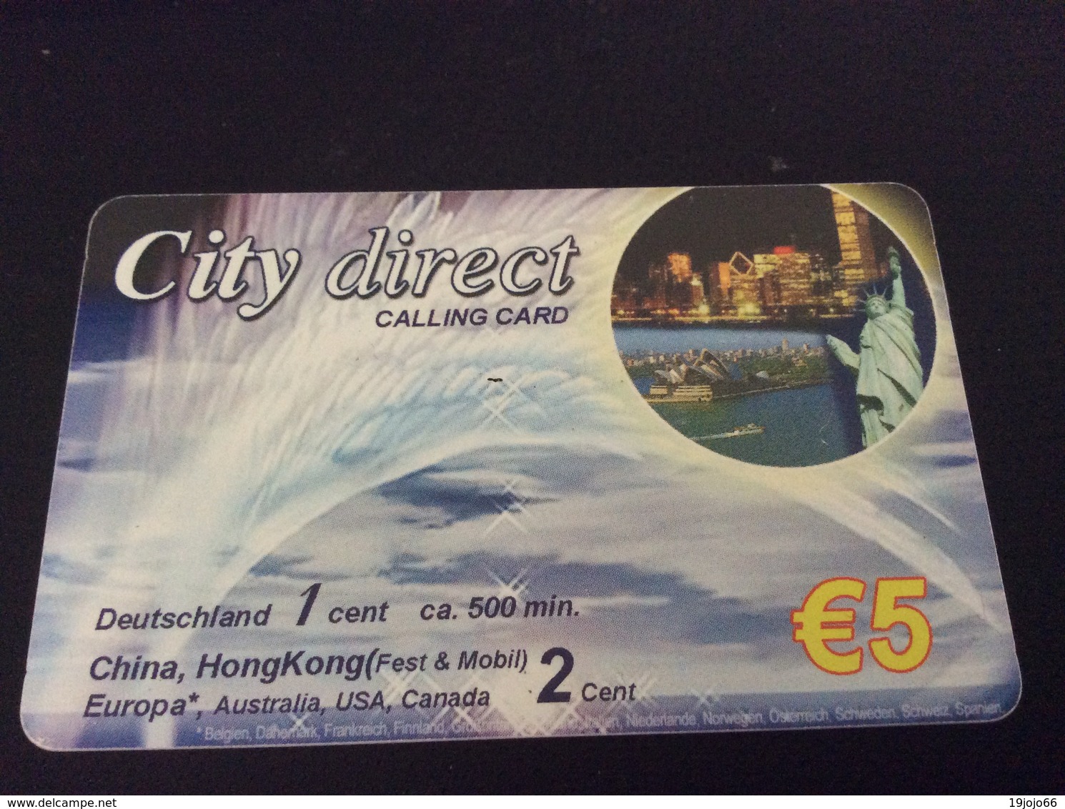 5€ City Direct - New York Lady Liberty - Little Printed  -   Used Condition - [2] Prepaid