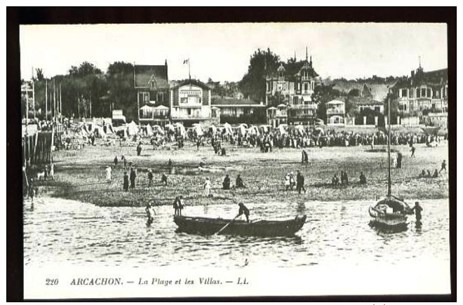 ARCACHON - 220 : La Plage Et Les Villas - (Beau Plan Très Animé) - Arcachon