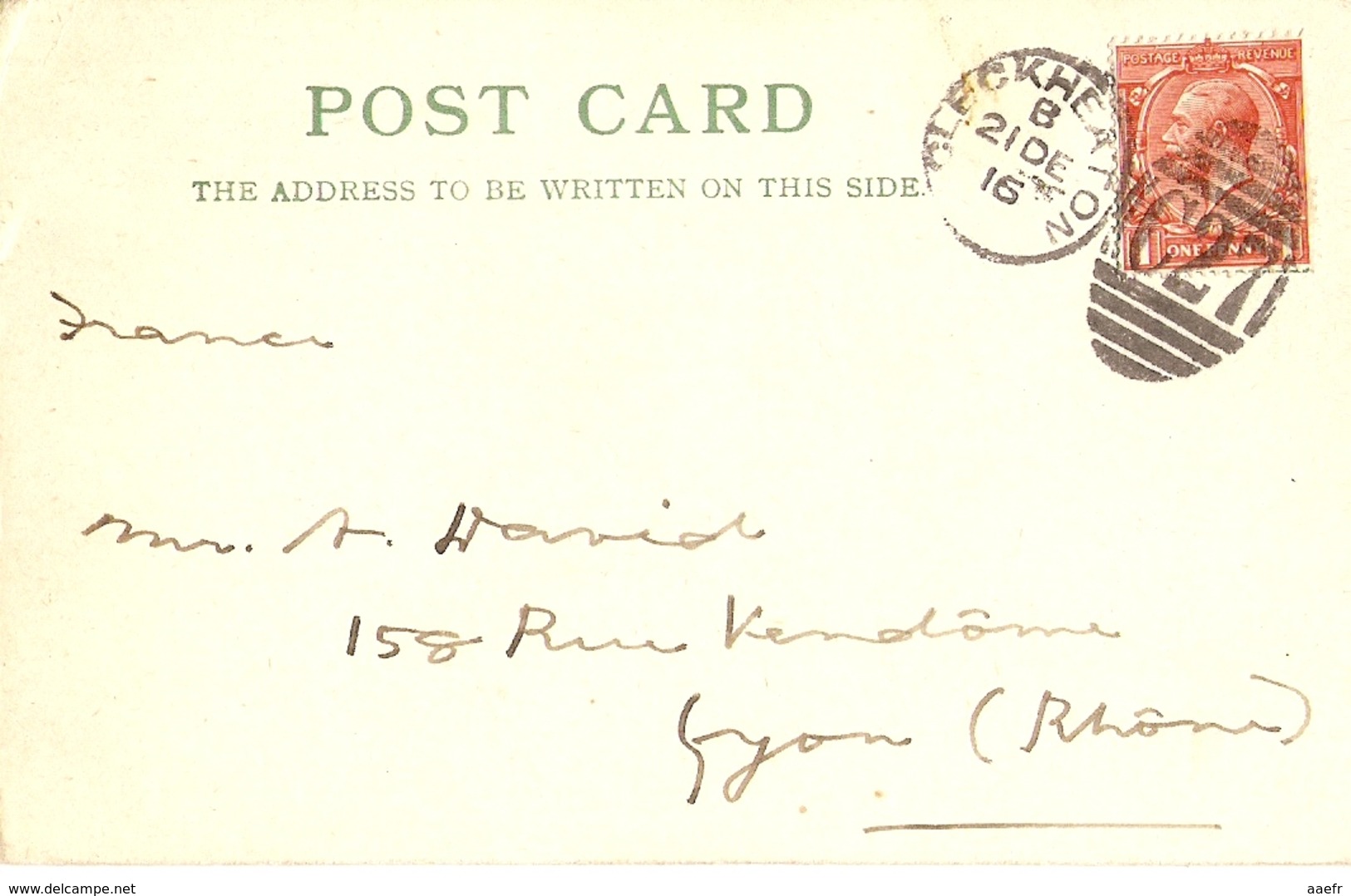 Grande-Bretagne 1916 - Post Card - Carte Postale Commerciale - Haley & Son - De Cleckheaton à Lyon - Lettres & Documents
