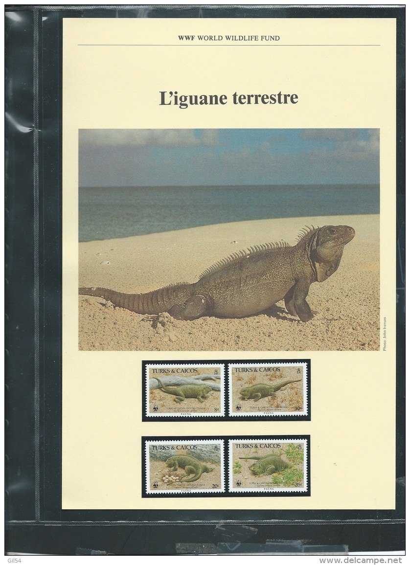 Dossier Wwf Complet - L'IGUANE Terrestre  ( Turks &amp; Caicos )  ( Voir Les Scans ) -(  20/011/1986 ) - Fab 67 - Turks & Caicos