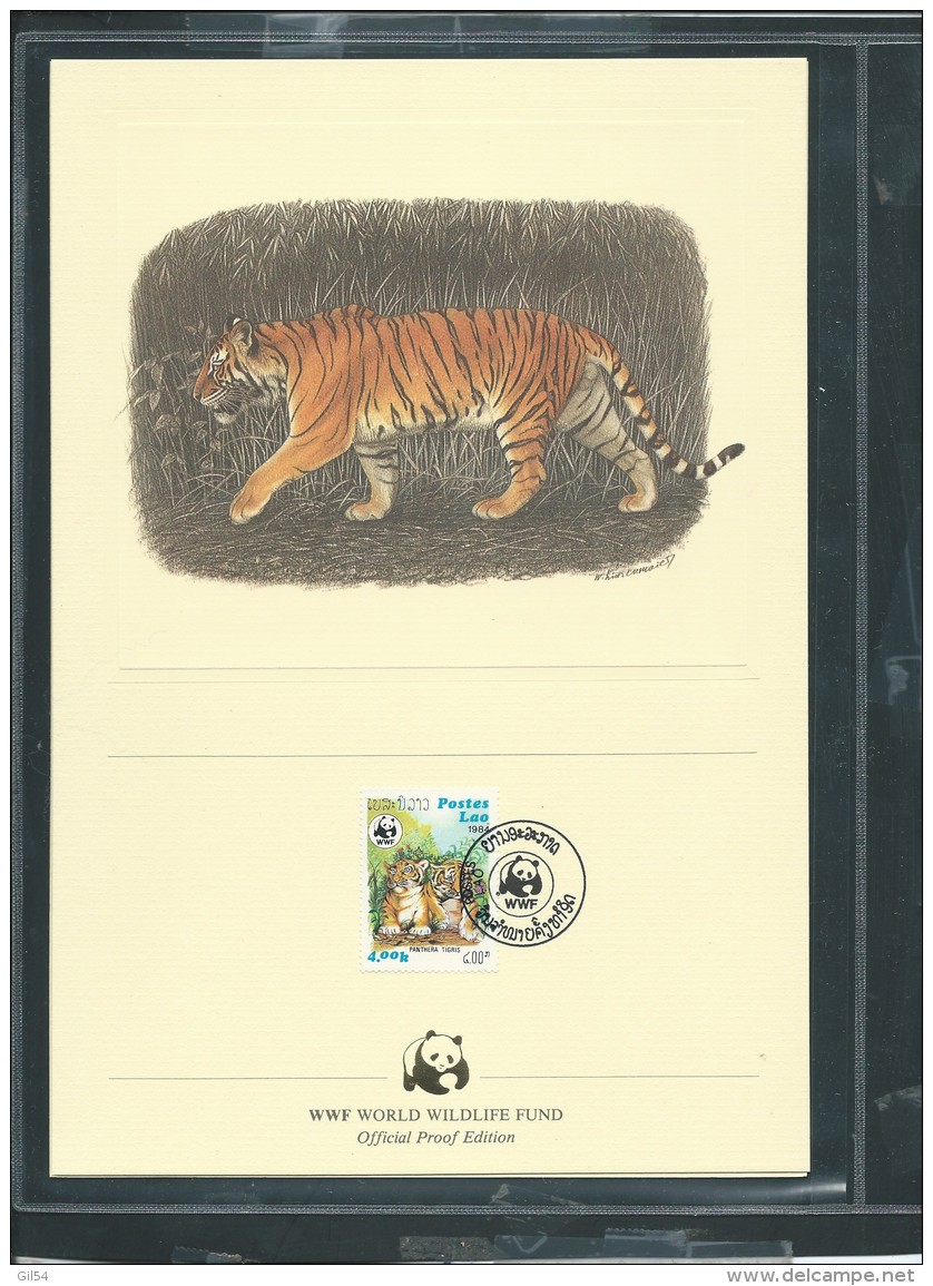 Dossier Wwf Complet -  Le  Tigre   (  Poste Lao   )  ( Voir Les Scans ) -(  1984 ) - Fab 71 - Laos